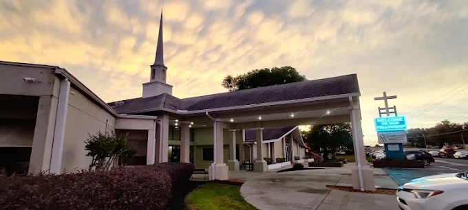 Connection Church of God building at dusk in Inverness, Florida